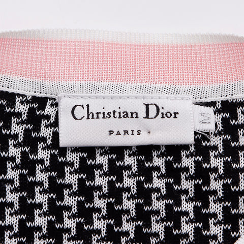 クリスチャンディオール Christian Dior sizeM 千鳥柄 レーヨン カーディガン ブラックxホワイト WS6048