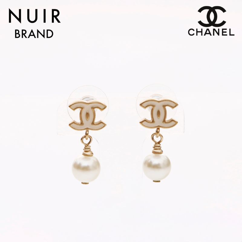 CHANEL ゴールドのダブルCパールイヤリング 楽天市場】シャネル CHANEL ピアス ダブルC ラインストーン