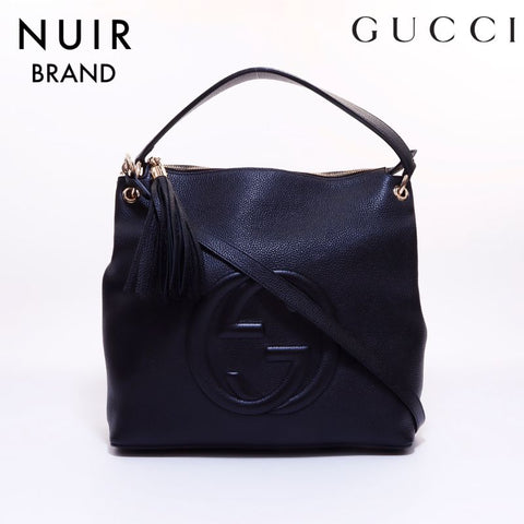 Gucci SOHO 2Way肩带肩带肩带黑色WS6064