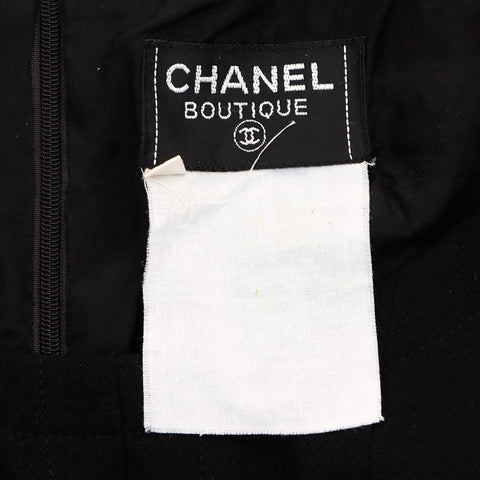 シャネル CHANEL ノースリーブ ワンピース ウール ブラック WS6073