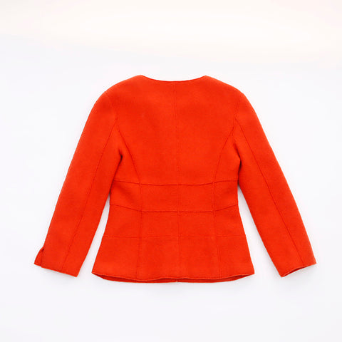 Chanel CHANEL Tweed Jacket Wool Orange WS6081
