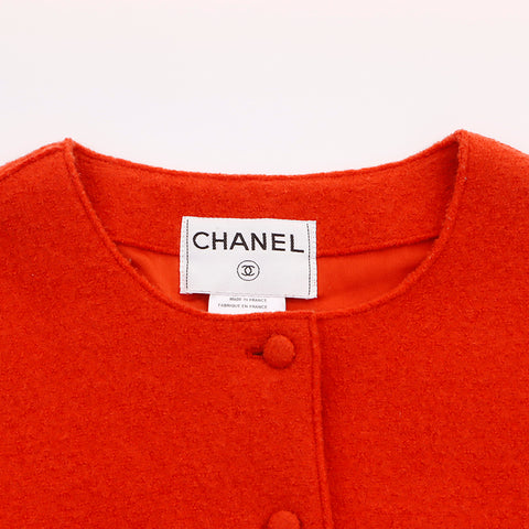 Chanel CHANEL Tweed Jacket Wool Orange WS6081