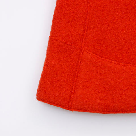 CHANEL Wool no-collar single 99A 1999 Jacket Orange WS6081