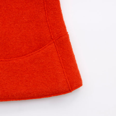 CHANEL Wool no-collar single 99A 1999 Jacket Orange WS6081