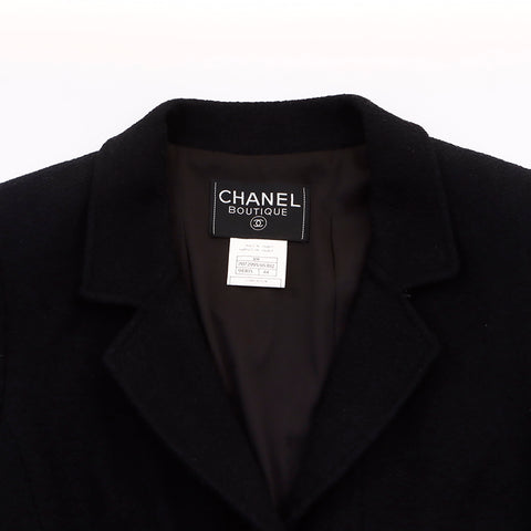 シャネル CHANEL ココボタン ツイード ジャケット ウール ブラック WS6082