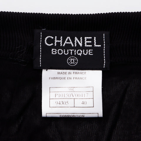 Chanel CHANEL Long Sleeve Shirt Rayon Black WS6103