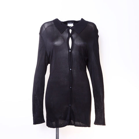 Chanel CHANEL Long Sleeve Shirt Rayon Black WS6103