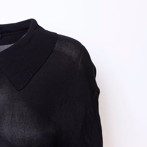 Chanel CHANEL Long Sleeve Shirt Rayon Black WS6103