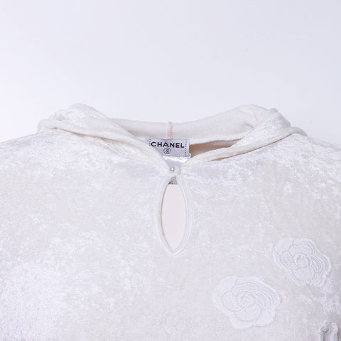 Chanel Camellia Parka Rayon White WS6107