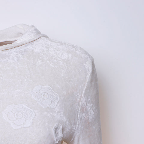 Chanel Camellia Parka Rayon White WS6107