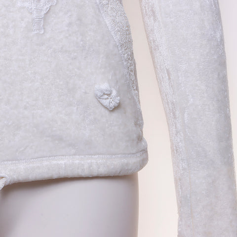 Chanel Camellia Parka Rayon White WS6107