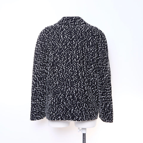 CHANEL tweed Jacket wool Black x white WS6117