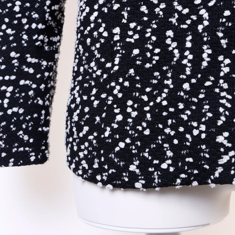 CHANEL tweed Jacket wool Black x white WS6117
