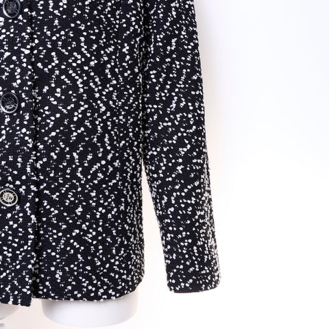 CHANEL tweed Jacket wool Black x white WS6117