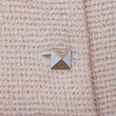 Chanel Chanel Tweed Coco Button Jacke Wolle Beige WS6124