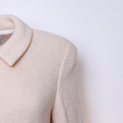 Chanel Chanel Tweed Coco Button Jacke Wolle Beige WS6124
