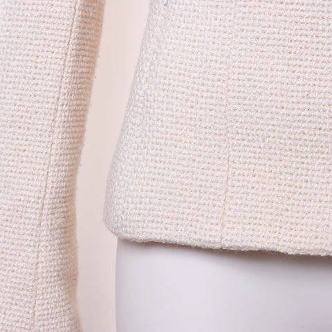Chanel Chanel Tweed Coco Button Jacke Wolle Beige WS6124