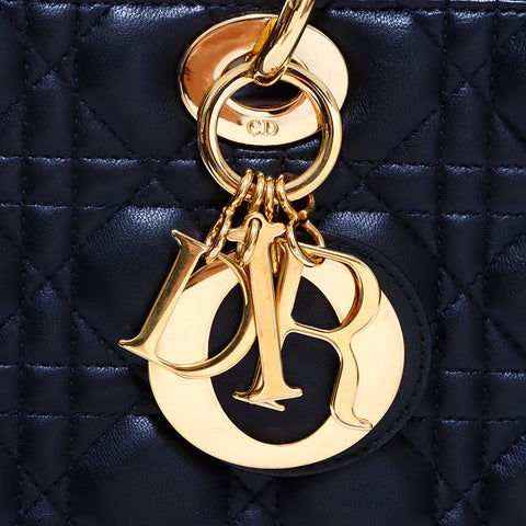 クリスチャンディオール Christian Dior レディー ディオール ゴールド金具 ハンドバッグ ブラック WS6161