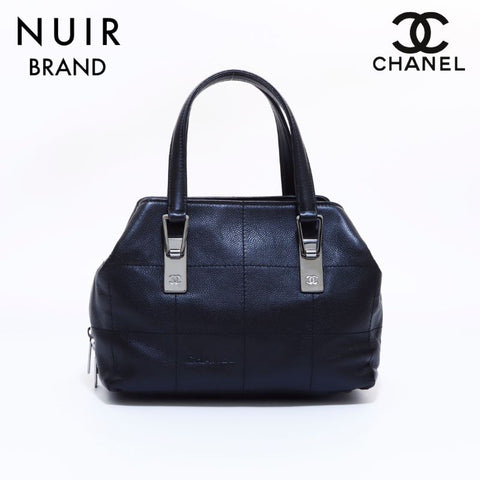 シャネル CHANEL シルバー金具 8番台 ハンドバッグ ブラック WS6163