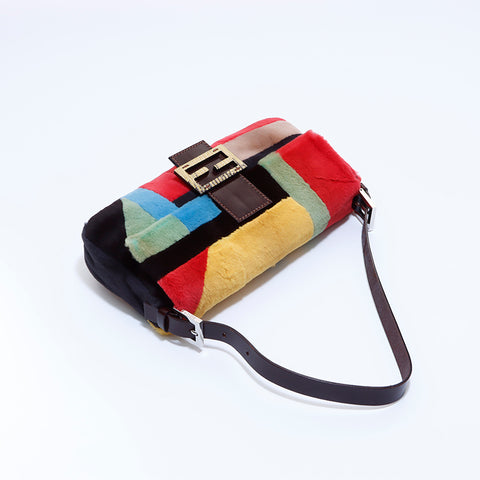 フェンディ FENDI マンマバケット ファー ショルダーバッグ マルチカラー WS6167