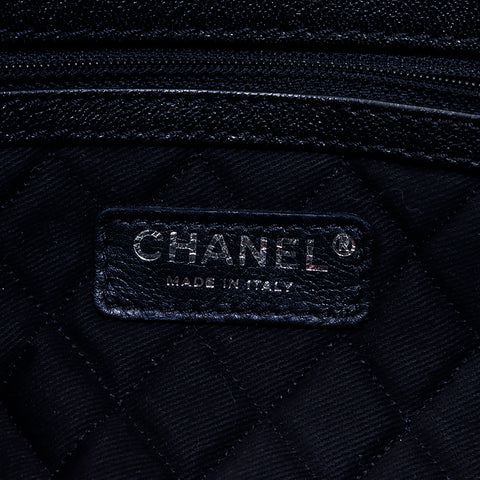 シャネル CHANEL 11番台 デカココ パンチング トートバッグ ブラック WS6173