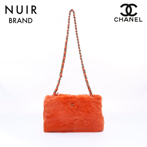 香奈儿香奈儿(Chanel Chanel)6号可可马克·拉彭(Coco Mark)皮草肩袋橙色WS6175