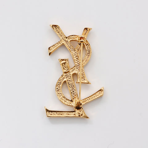 Yves Saint Laurent YVES SAINT LAURENT YSL logo rhinestone