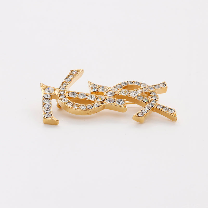 イヴサンローラン YSL タツノオトシゴ ストーン ブローチ