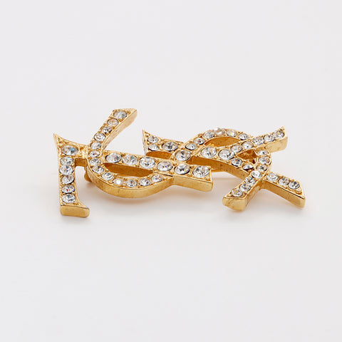 Yves Saint Laurent YVES SAINT LAURENT YSL logo rhinestone