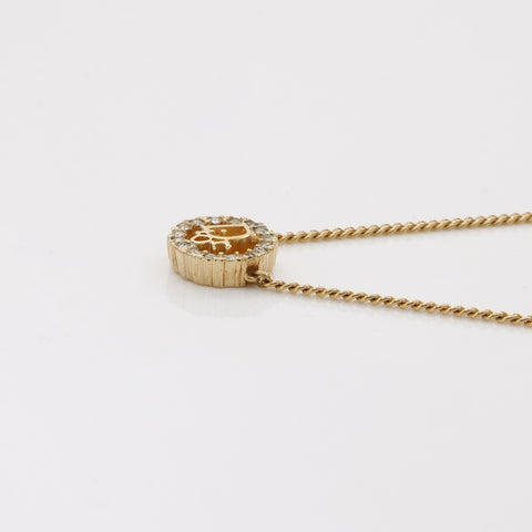 Christian Dior Rhinestone Necklace gold WS6191