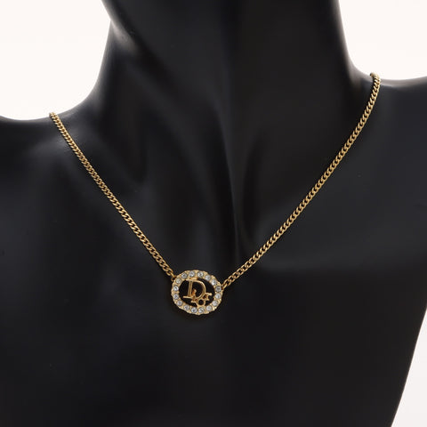 Christian Dior Rhinestone Necklace gold WS6191