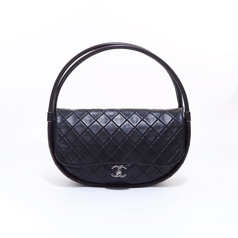 Chanel CHANEL 18 Hula Hoop Handbag Black WS6196