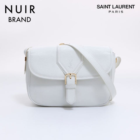 Yves Saint Laurent YVES SAINT LAURENT Leather Shoulder Bag White WS6217