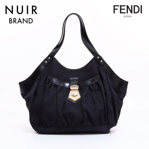 FENDI Zucca Canvas Handbag Black WS6221