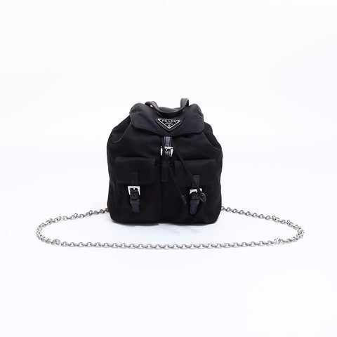 black prada mini backpack PRADA Nylon Backpack/Daypack Black WS6222 – NUIR VINTAGE