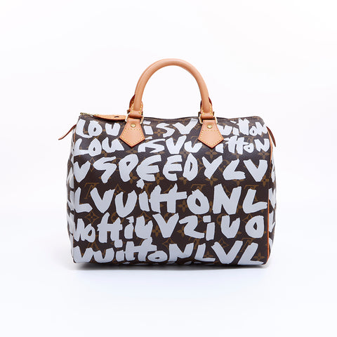 ルイ・ヴィトン LOUIS VUITTON モノグラム グラフィティ スピーディ30 ボストンバッグ ブラウン ホワイト WS6225