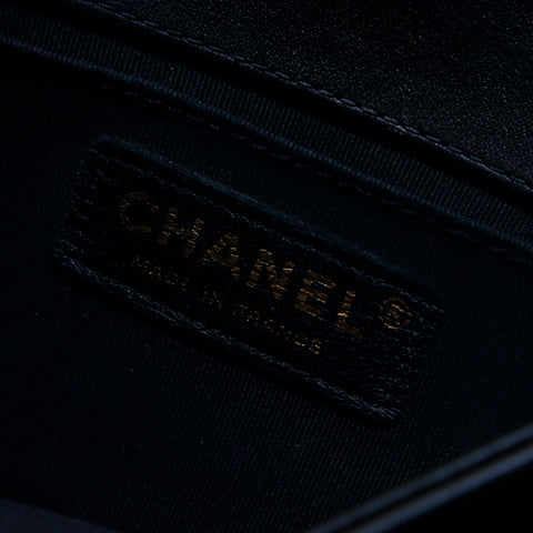 Chanel Boy Chanel Boa肩带皮革黑色WS6273