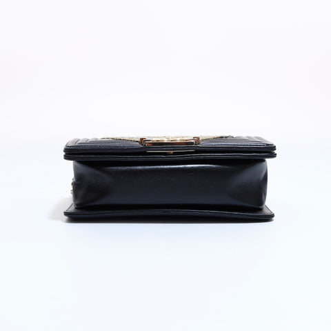 Chanel Boy Chanel Boa肩带皮革黑色WS6273