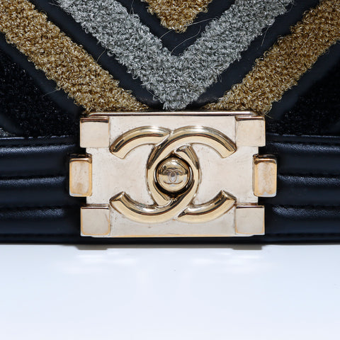 Chanel Boy Chanel Boa肩带皮革黑色WS6273