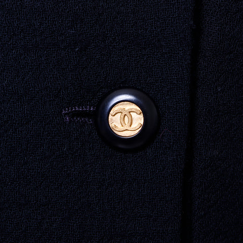 Chanel coco bouton veste laine noire ws6293