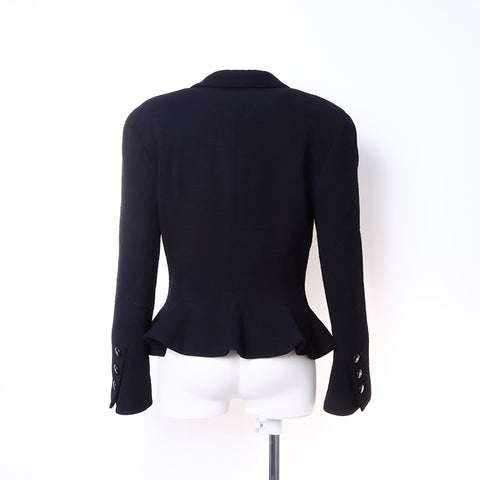 Chanel coco bouton veste laine noire ws6293