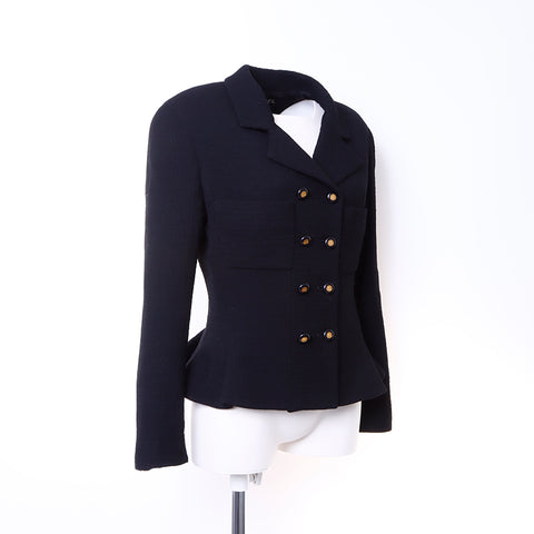 Chanel coco bouton veste laine noire ws6293