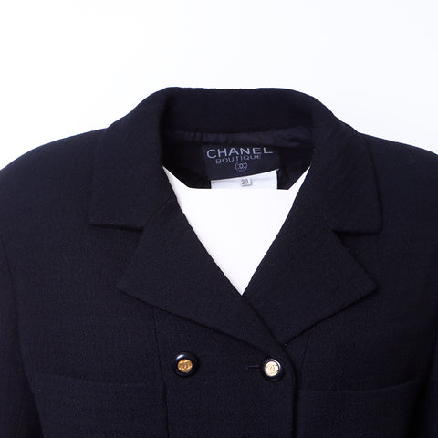 Chanel coco bouton veste laine noire ws6293