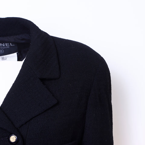 Chanel coco bouton veste laine noire ws6293