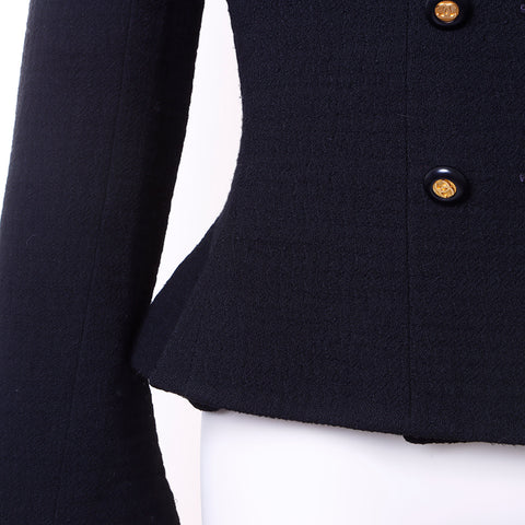 Chanel coco bouton veste laine noire ws6293