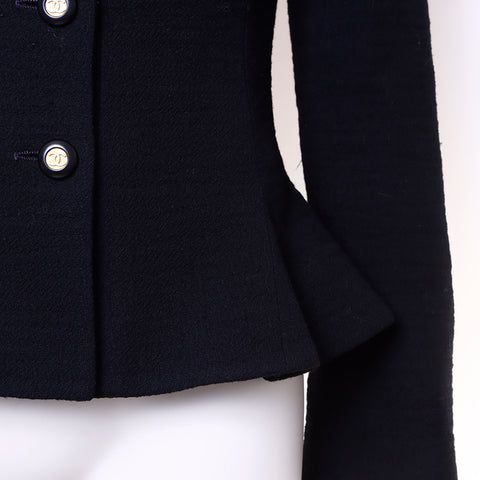 Chanel coco bouton veste laine noire ws6293