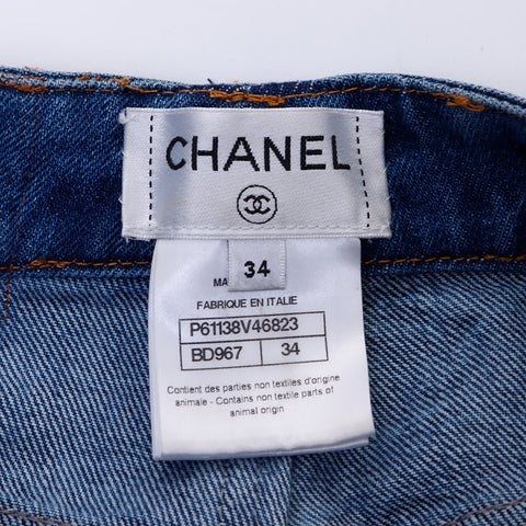 シャネル CHANEL ココマーク デニムパンツ デニム ネイビー WS6295