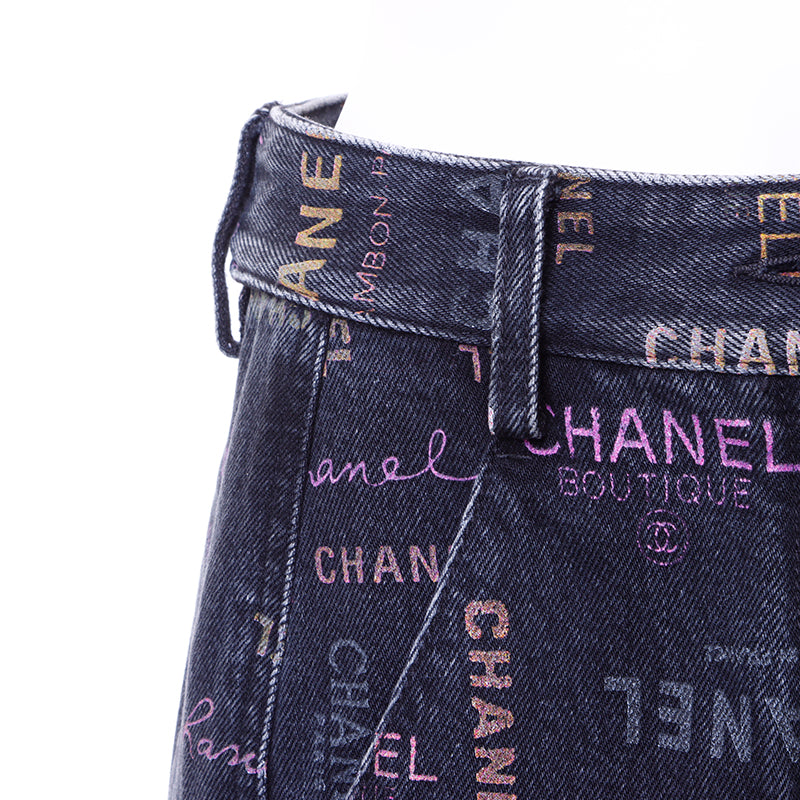 CHANEL ロゴデニムフレアパンツ シャネル CHANEL グラフィティ フレアパンツ デニムパンツ デニム