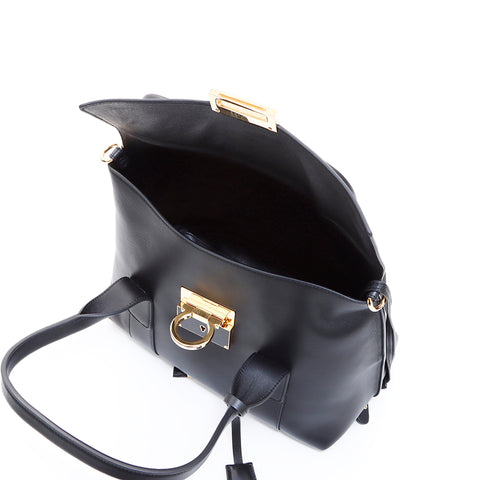 サルヴァトーレフェラガモ Salvatore Ferragamo ガンチーニ 2way ハンドバッグ ブラック WS6322