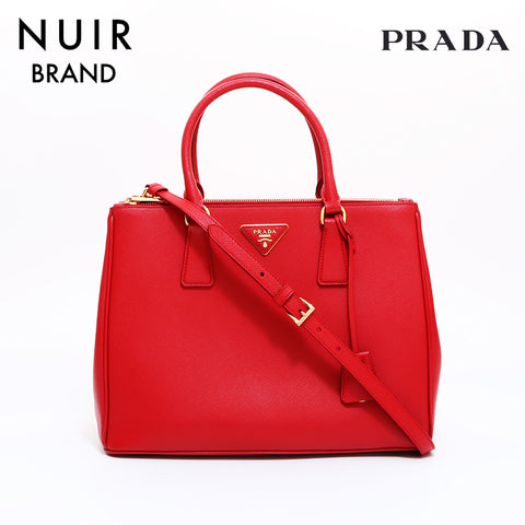 PRADA Galleria 2way Handbag Red WS6323